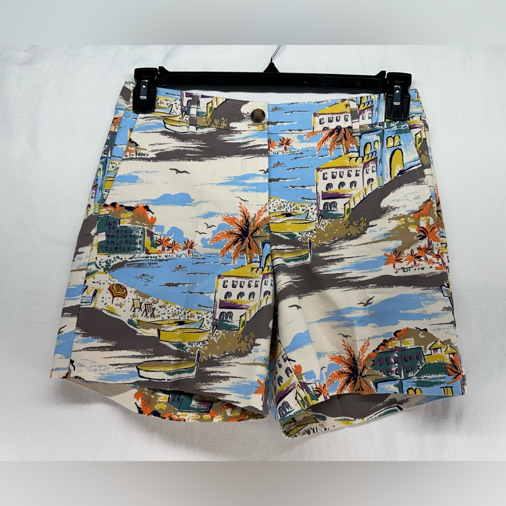 Boden Seaside Beach City Tuscony Print Shorts Multicolor Khaki Chino 4L
